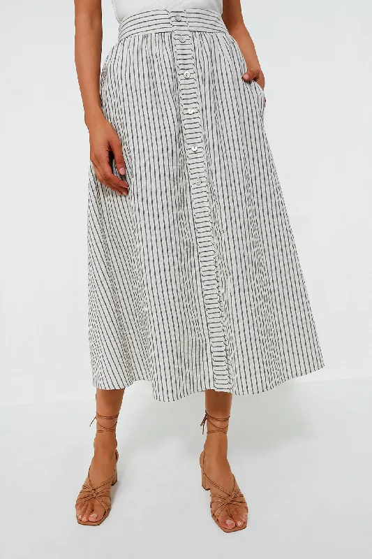 Linen Stripe Cora Skirt lace skirt delicate