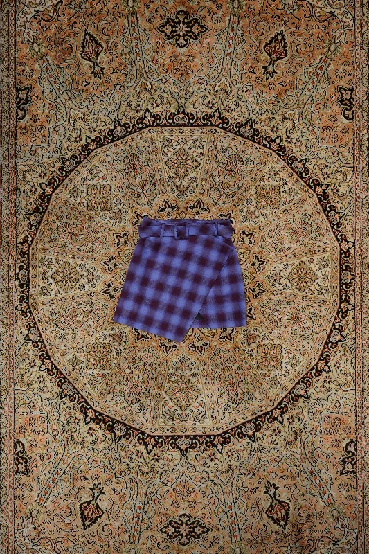 Check Skirt (PURPLE) denim skirt stylish
