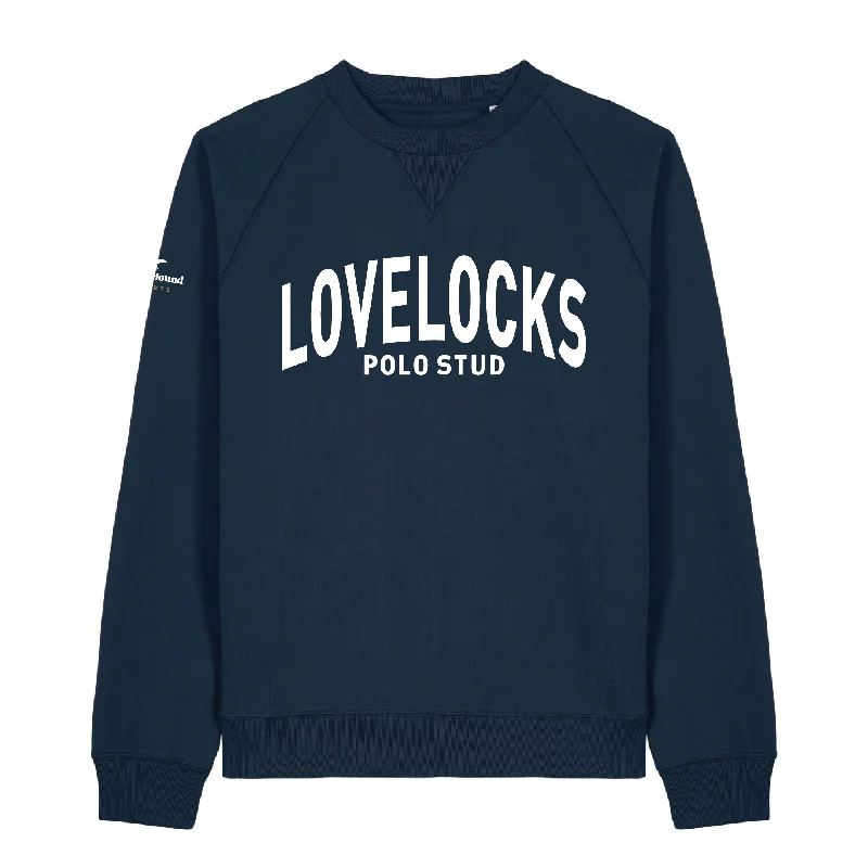 Lovelocks Navy Graphic Sweatshirt Hooded Sweatshirt Casual Wear Street Style