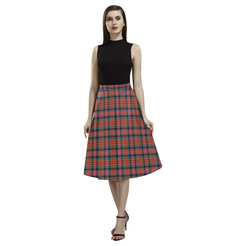 MacDuff Ancient Tartan Aoede Crepe Skirt high waist skirt