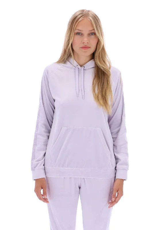 Malia Raglan Velour Hoodie Hoodie with Hem Drawcord Adjustable Customizable
