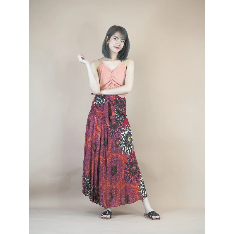 Mandala 136 Women's Bohemian Skirt in Red SK0033 020136 05 athletic skirt fit