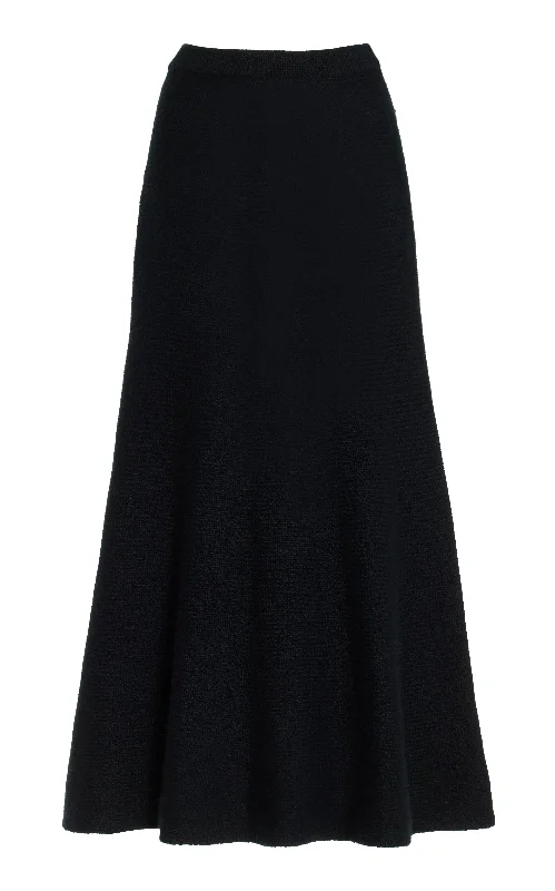 Manni Knit Maxi Skirt in Black Cashmere mini skirt trendy