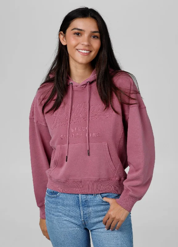 Women's hoodie Washed Manzanita II - Pink Hoodie with Patch Decorative Personalized