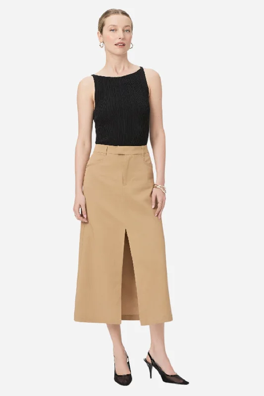 Paige Maureen Skirt in Sandstone denim skirt classic