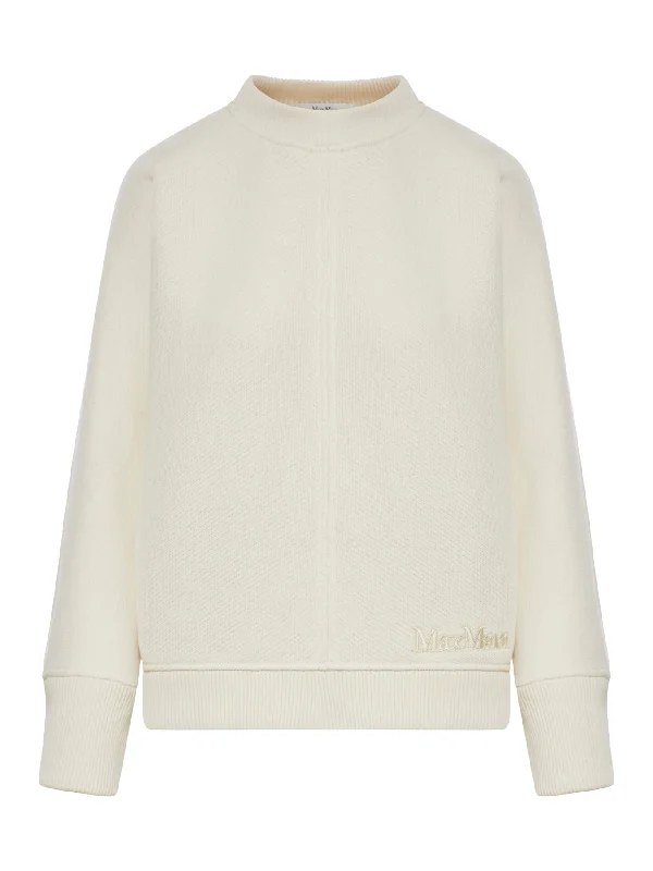 CREWNECK SWEATSHIRT IN COTTON Hoodie with Hem Applique Textured Unique
