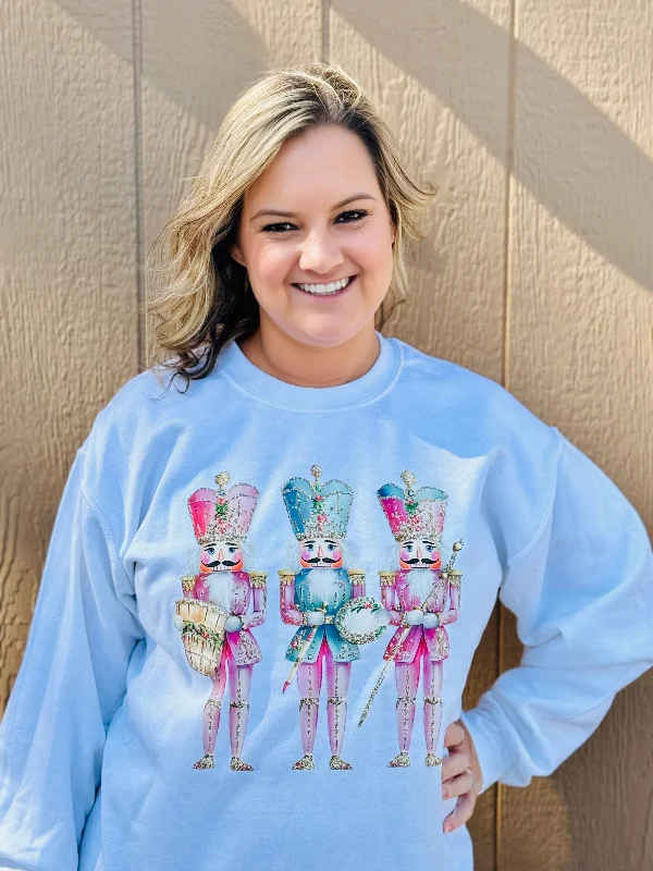 Nutcracker Sweatshirt on White Hoodie with Color Block Contrast Stylish