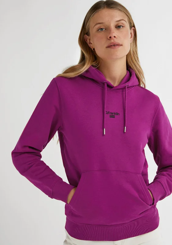 Mid Logo Hoodie Orchid / Black Hoodie with Bell Sleeves Flared Feminine