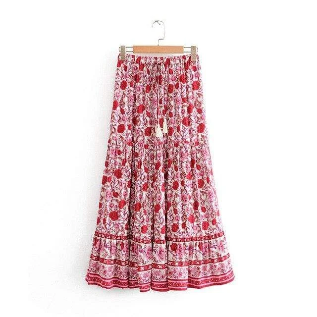 Milagros Floral Midi Skirt corduroy skirt comfortable