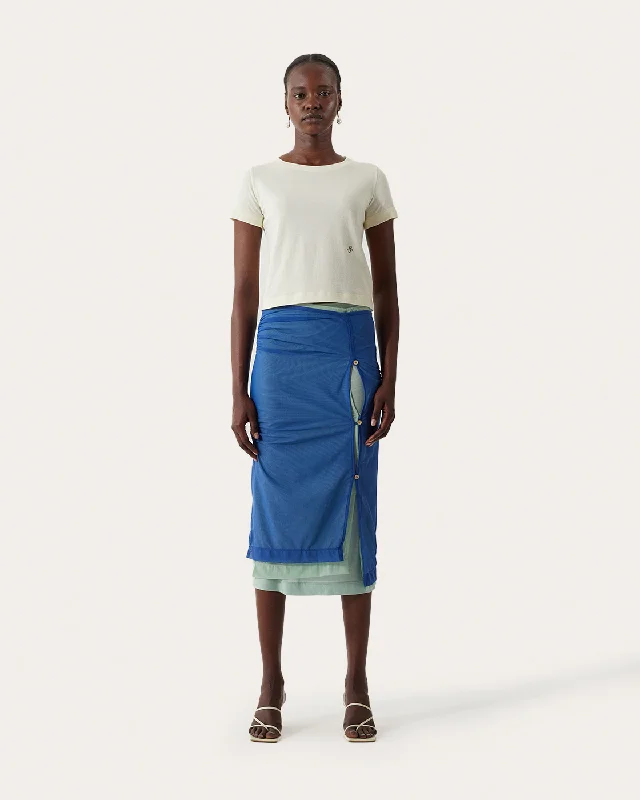 Mirren Skirt Mesh Blue linen skirt relaxed