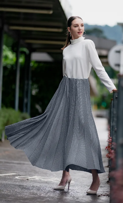Miss Plush Skirt in Ultimate Grey asymmetrical skirt cut