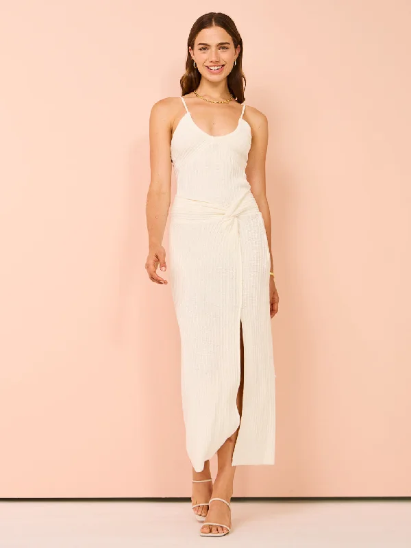 Mon Renn Wanderer Knit Skirt in Pearl linen skirt natural