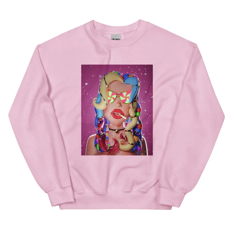 MS SMOKER 3D Women's Classic Sweatshirt Hoodie with Hem Applique Textured Unique