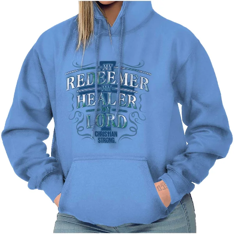 My Redeemer Christian Hoodie Hoodie with Snap Buttons Easy Quick