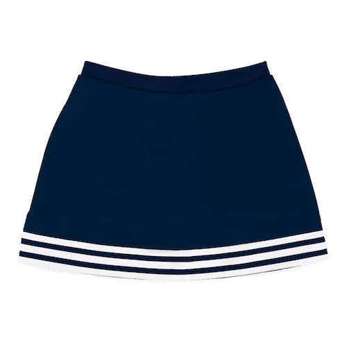 Navy A-Line Tailgate Skirt denim skirt durable