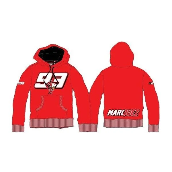 New Official Marc Marquez 93 Red Hoodie - 12Xmmfl 2930 07 Hoodie with Hidden Zipper Minimalist Clean