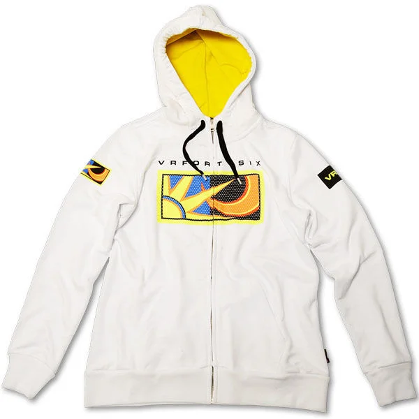 New Official Valentino Rossi VR46 Woman's Zip Up Hoodie - Vrwfl 522 06 Hoodie with Rolled Sleeves Casual Relaxed