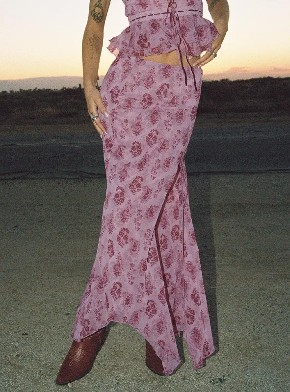 Nikolise Maxi Skirt Purple Petite cashmere skirt rich