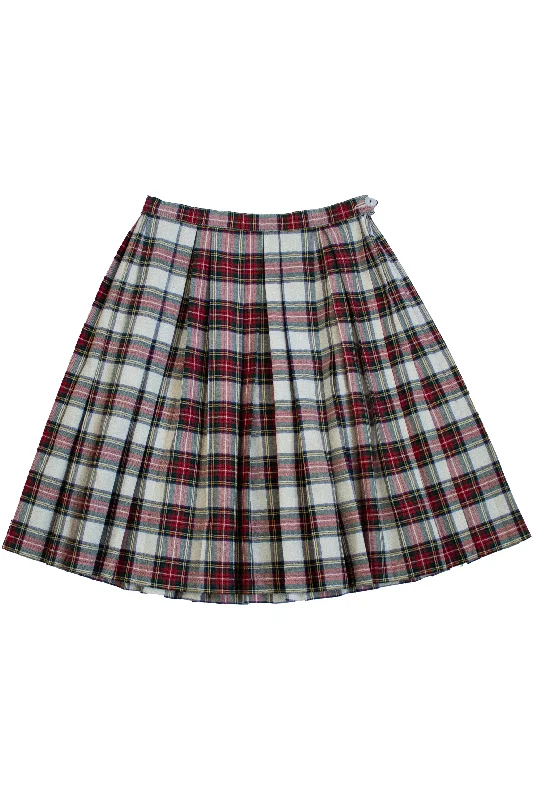 No Label - Plaid Mini Skirt linen skirt light