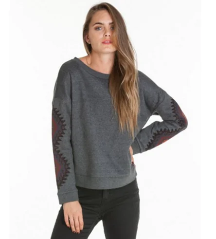 OBEY LORI CREWNECK SWEATSHIRT SPECIALTY FLEECE Hoodie with Slit Hem Functional Movement