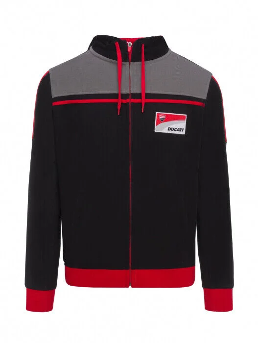 Official Ducati Corse Racing Zip Up Hoodie - 19 26001 Hoodie with Drawcord Adjustable Secure