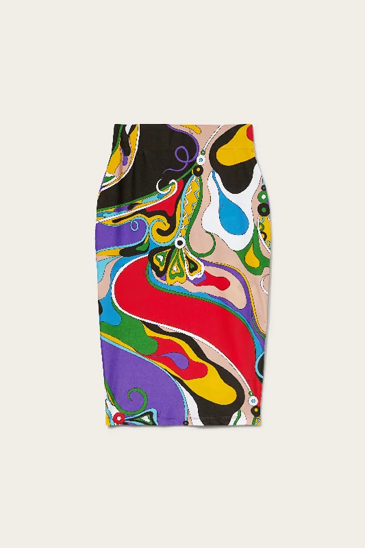 Orchidee-Print Pencil Skirt boho skirt vibe