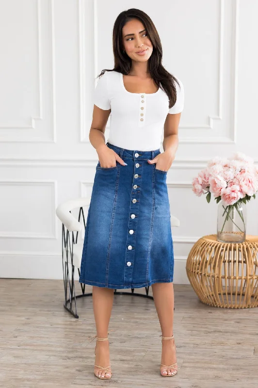 Out For More Denim Skirt silk skirt luxurious