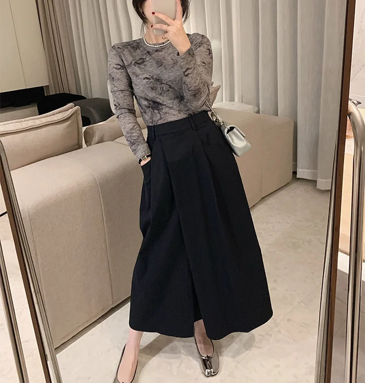 Overlap skirt (preorder/ 2 colours) wool skirt sturdy