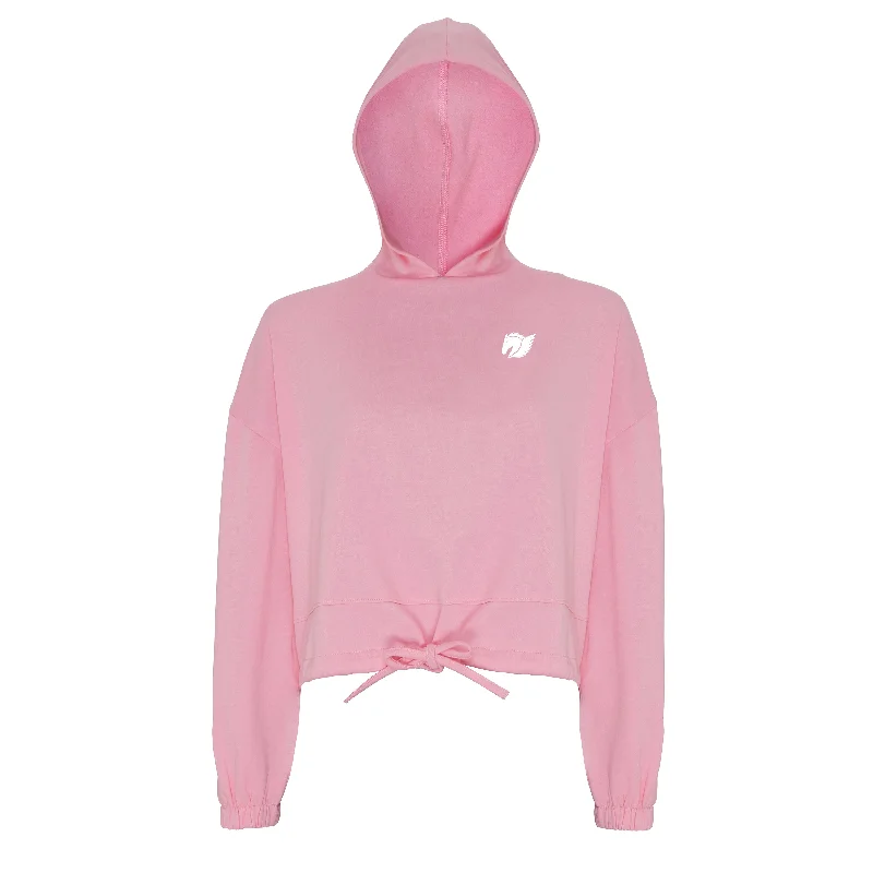 Oversized Cropped Hoodie - Pink Hoodie with Gradient Ombre Colorful