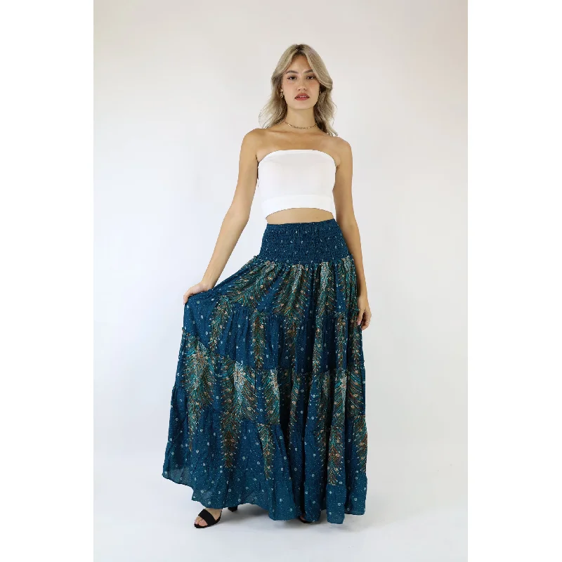 Peacock Women's Skirt in Dark Green SK0092 020008 03 chiffon skirt airy
