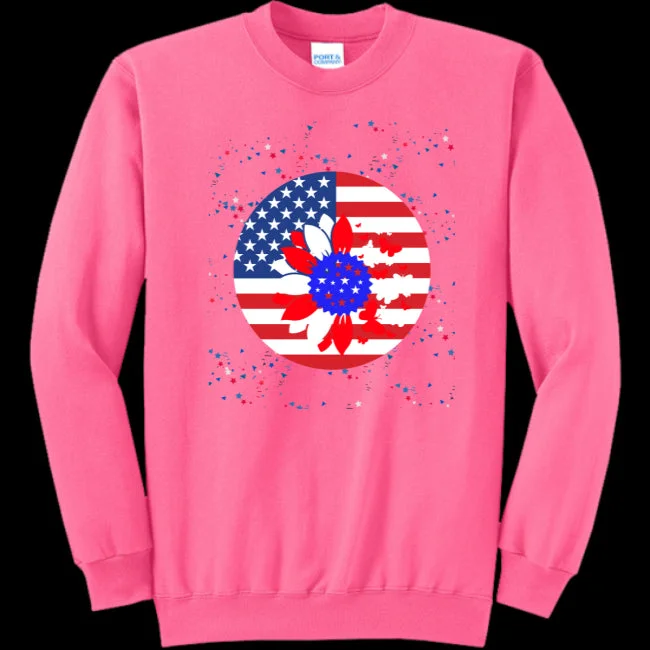 Petal Flag Women's Crewneck Sweatshirt - Ships from The US Hoodie with Magnetic Closure Innovative Modern