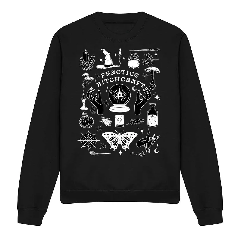 Practice Bitchcraft Halloween Feminist Sweatshirt Hoodie with Color Block Contrast Stylish Practice Bitchcraft Halloween Feminist Sweatshirt Hoodie with Color Block Contrast Stylish