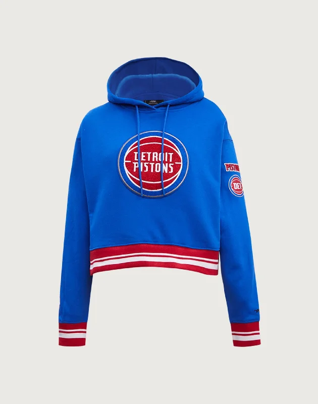 Pro Standard Detroit Pistons Retro Classic Rib Cropped Hoodie Hoodie with Color Block Contrast Stylish