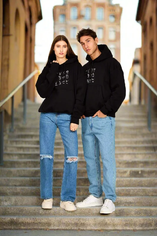 Sweat Shirt Unisex Loose Fit Printed Hoodie Hoodie with Double Zipper Versatile Adjustable