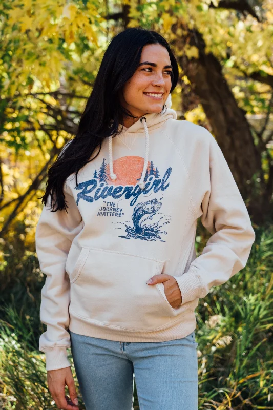 Rivergirl Sanded Fleece Hooded Sweatshirt Hoodie with Sequins Glamorous Eye-catching