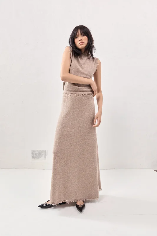 Rowe Knit Maxi Skirt Mocha high waist skirt