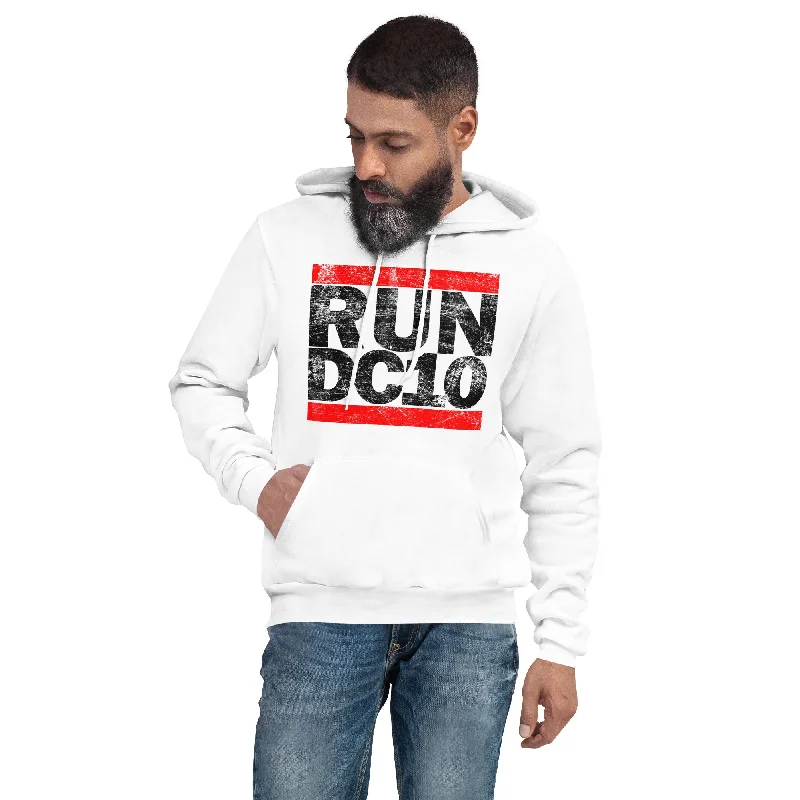 Run DC10 White Hoodie Hoodie with Ribbed Hem Stretchable Secure