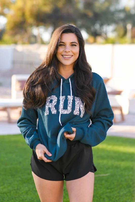 RUN Lace Hoodie Hoodie with Snap Buttons Easy Quick