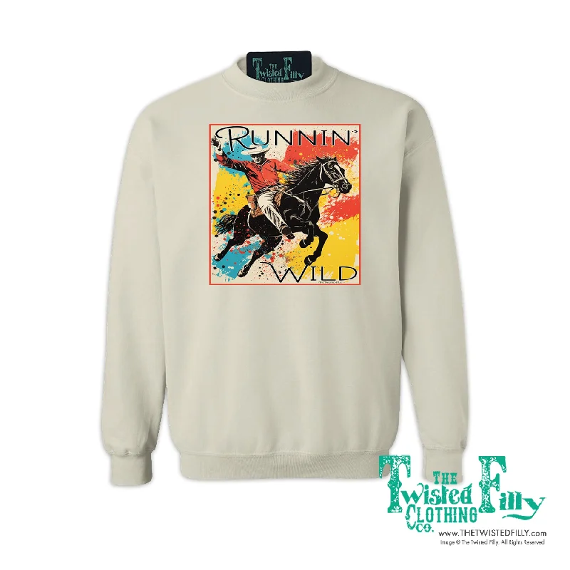 Runnin' Wild - Adult Sweatshirt - Assorted Colors Hoodie with Metallic Shiny Futuristic