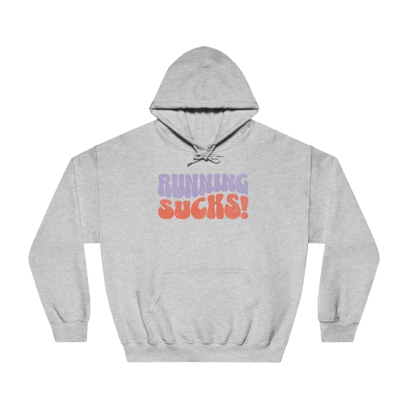 Running Sucks - Wornout Retro Hoodie - Unisex Hoodie with Hem Fringe Bohemian Relaxed Running Sucks - Wornout Retro Hoodie - Unisex Hoodie with Hem Fringe Bohemian Relaxed