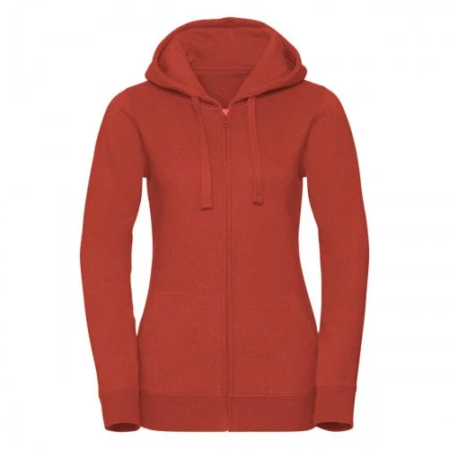 Russell Womens/Ladies Authentic Zipped Hoodie Hoodie with Frayed Bohemian Relaxed
