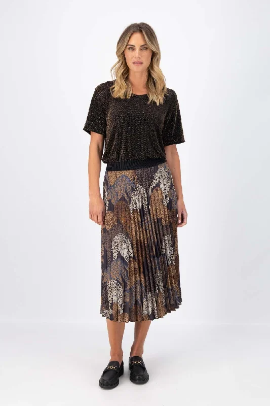 Sabana Pleated Skirt zip skirt side