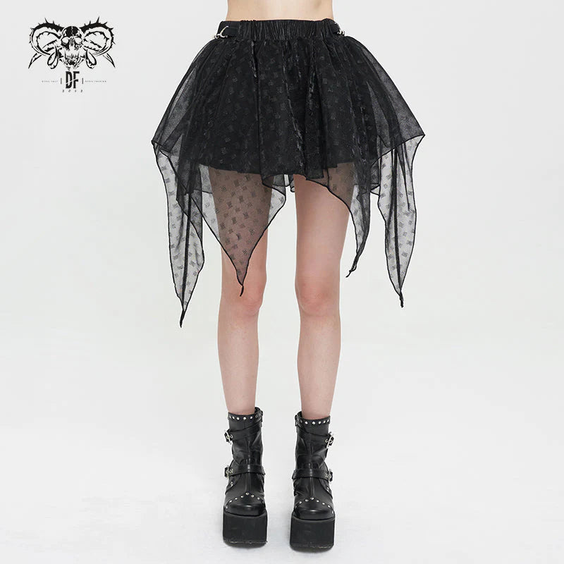 Sabbath Flared Mesh Skirt wool skirt sturdy