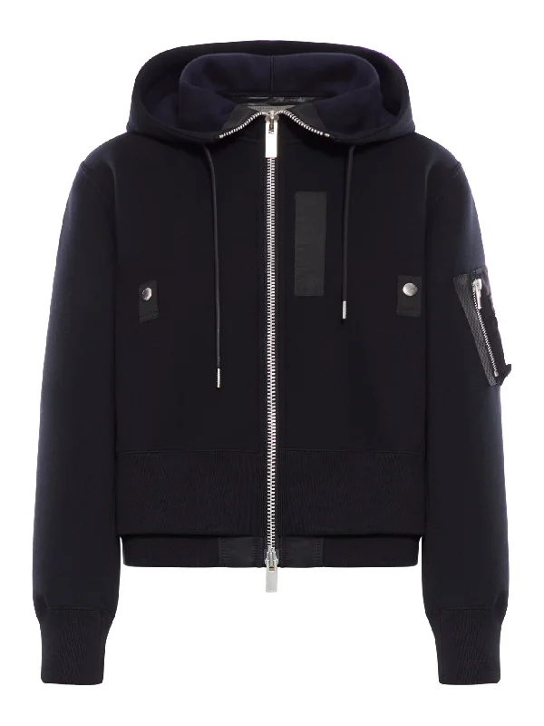 HOODIE WITH NYLON INSERTS Hoodie with Snap Buttons Easy Quick