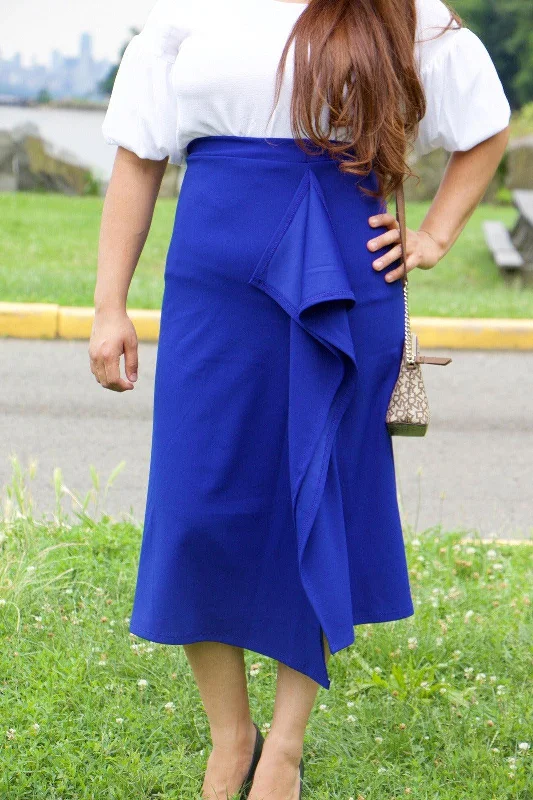 Samantha Blue Skirt silk skirt luxurious