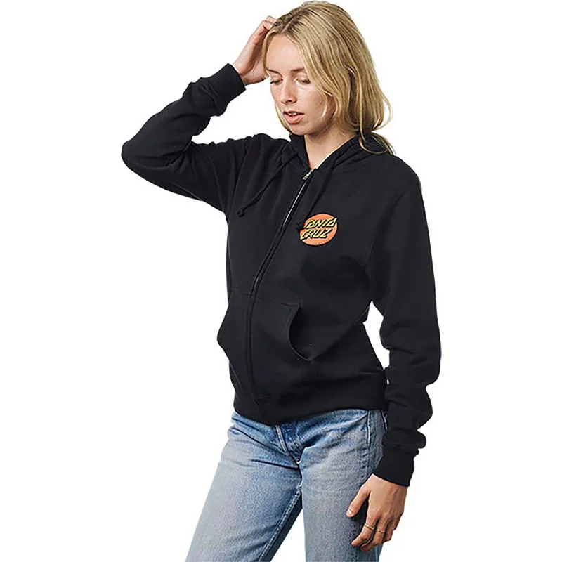 Santa Cruz Classic Dot MW Women's Hoody Zip Sweatshirts (Brand New) Hoodie with Longline Fit Extended Stylish