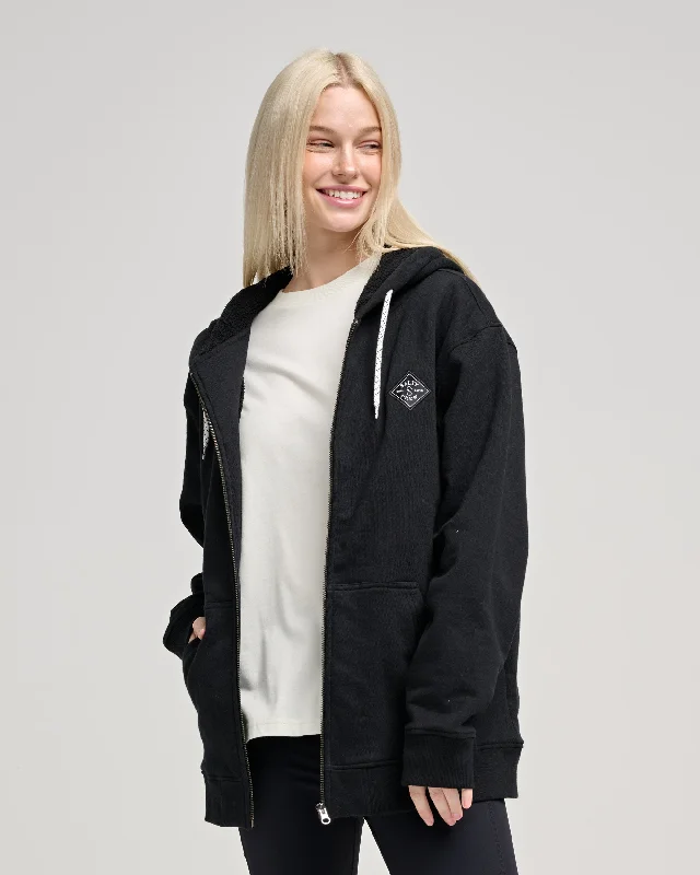 Seeking Sherpa Hoody - Black Hoodie with Hood Adjustable Protection