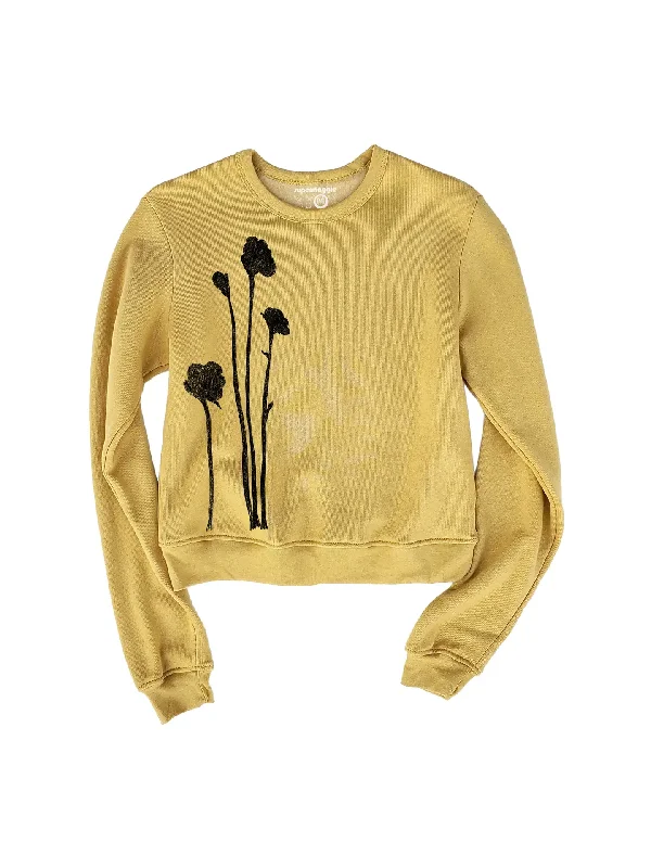 Shadow Flowers Sabrina Sweatshirt Hoodie with Zipper Placket Modern Functional