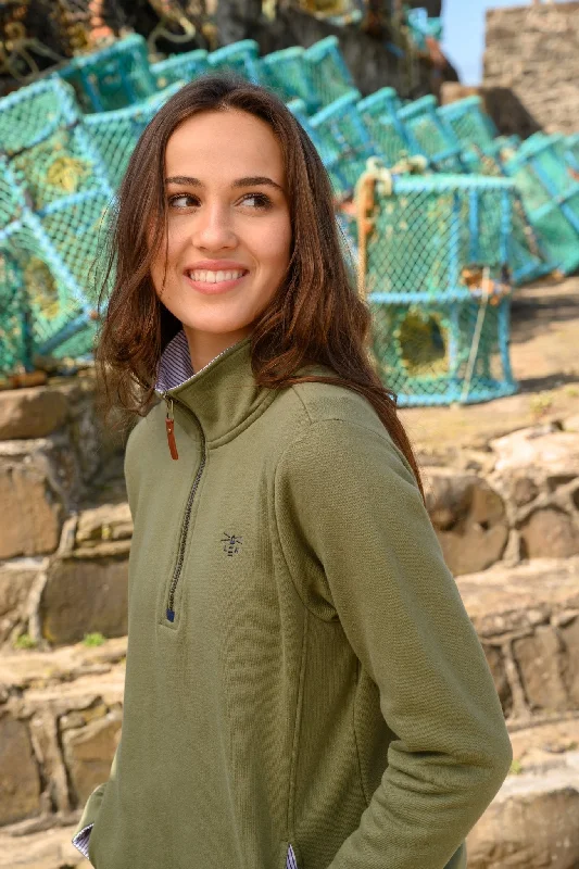 Shore Sweatshirt - Olive Hoodie with Camouflage Military Edgy