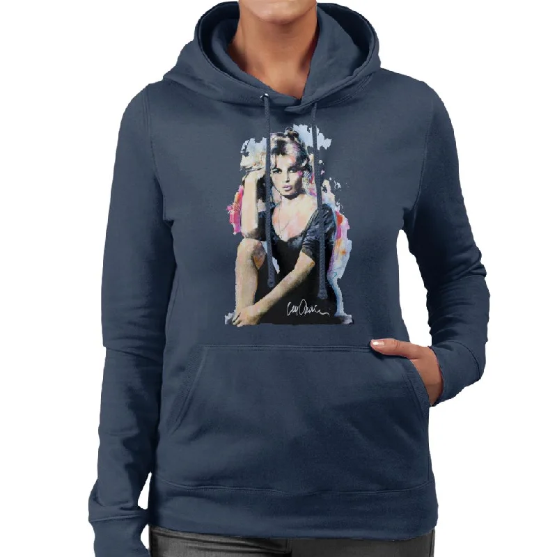 Sidney Maurer Original Portrait Of Actress Brigitte Bardot Women's Hooded Sweatshirt Hooded Sweatshirt Casual Wear Street Style